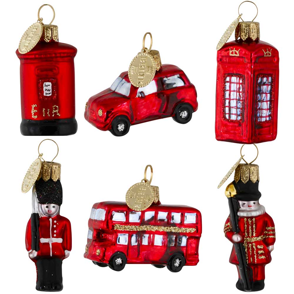 Mini London icons tree decorations