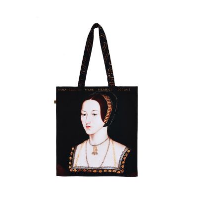 Black tote bag with portrait of Anne Boleyn
