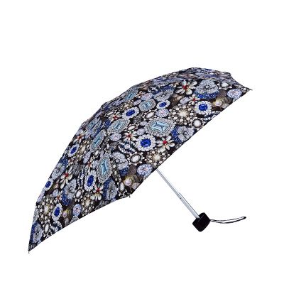 Blue and black umbrella with jewels pattern