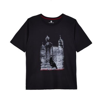 Dark grey t-shirt with raven at the Tower of London