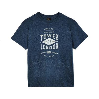 Grey distressed t-shirt with Tower of London text