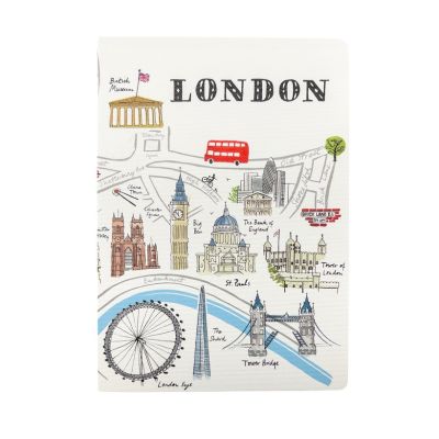 Notebook featuring illustrated map of London