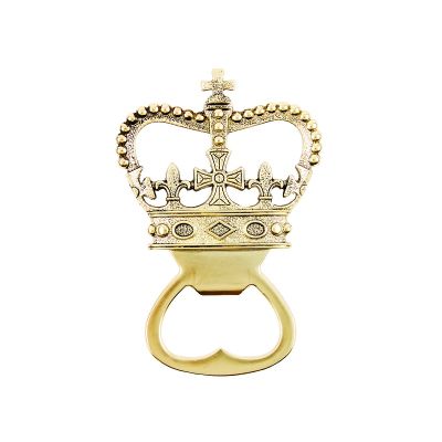 Gold bottle opener with crown