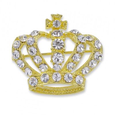 Crown brooch with crystals