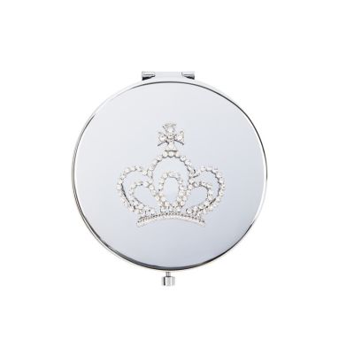 Silver Crown Mirror in Pouch