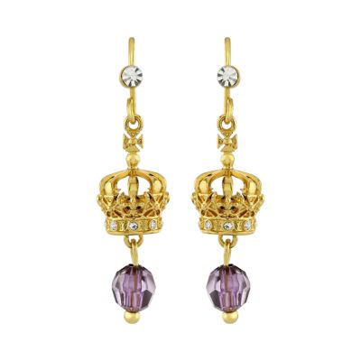 Crown of India gold drop earrings