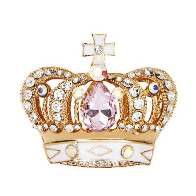 Gold plated 3D crown magnet with colourful faux gems