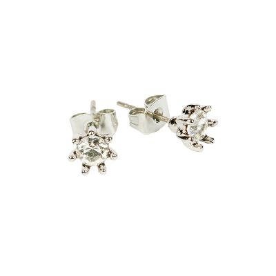 Silver crystal stud earrings