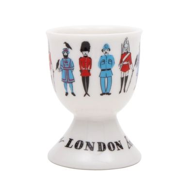 White egg cup with London icons