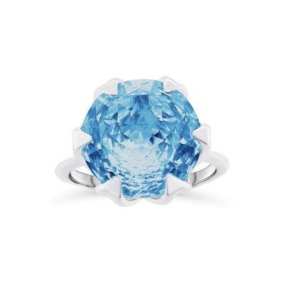 Gaia sterling silver sky blue topaz ring
