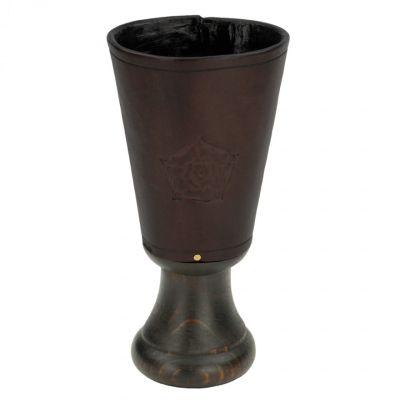 Hide bound Hampton Court Palace hand stitched replica Tudor leather half-pint goblet