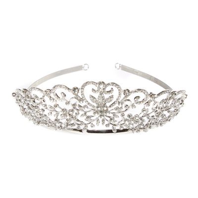 Swarovski crystal heart scroll bridal tiara