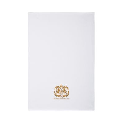 White waffle tea towel with gold Kensington Palace Crest