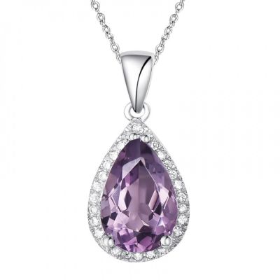 H.Azeem Amethyst silver pendant