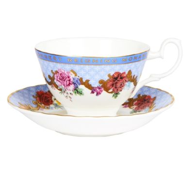 Queen Elizabeth II Longest Reigning Monarch Commemorative Teacup and Saucer