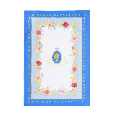 Queen Elizabeth II Longest Reigning Monarch Commemorative Tea Towel