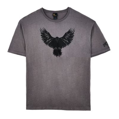 Grey t-shirt with black raven