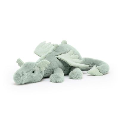 Sage green soft plush dragon toy