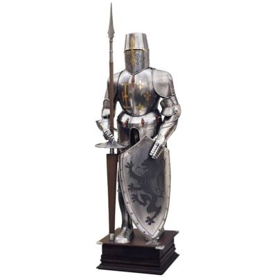 White Knight display suit of jousting armour