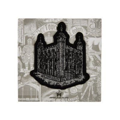 Grey white tower iron on patch