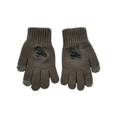 Pair of grey globes with black raven 