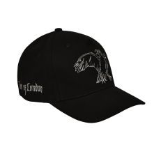 Black cap with white raven illustration