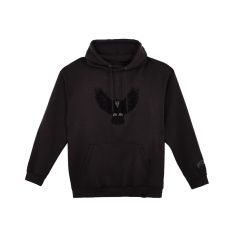 Grey hoodie with black raven