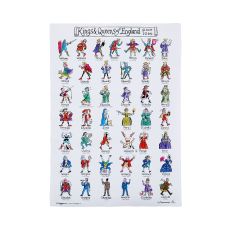 Poster with illustrations of the Kings and Queens of England