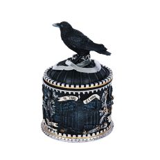 Sculpted black trinket box with raven on top