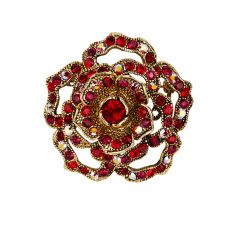 3D Rose crystal brooch
