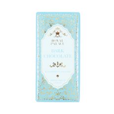 Chocolate bar in gold and aqua wrapping
