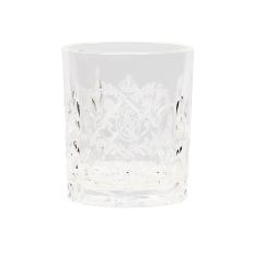 Crystal tote glass with an engraving of Kensington Palace crest