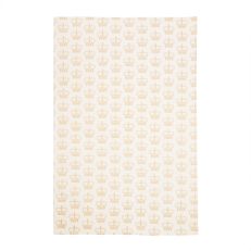 White tea towel with gold crown pattern