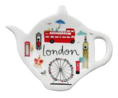 Tea Bag Tidy featuring illustrations of London landmarks