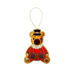 A bear in Yeoman Warder uniform fabric hanging decoration