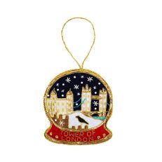 Tower of London snow globe fabric hanging decoration