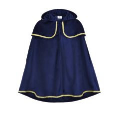 Royal blue cape with gold trim