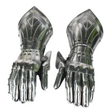 A pair of fully articulated Medieval armour gauntlets