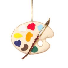 Artist's palette hanging Christmas tree decoration