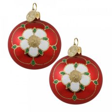 Brink Tudor Rose glass baubles