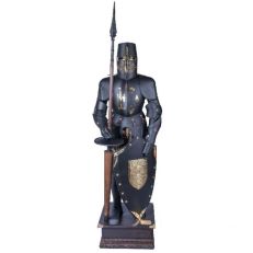 Black Knight display suit of jousting armour