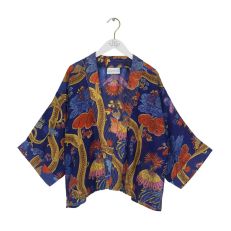 Climbing Peacock Royal Blue Kimono