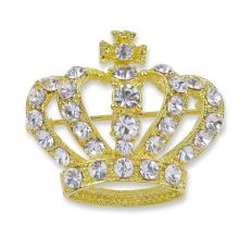 Crown brooch with crystals