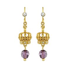 Crown of India gold drop earrings