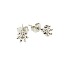Silver crystal stud earrings