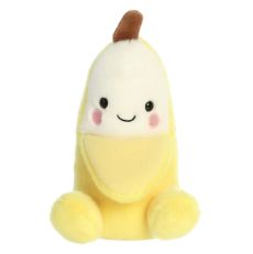 Plush yellow banana soft toy with face
