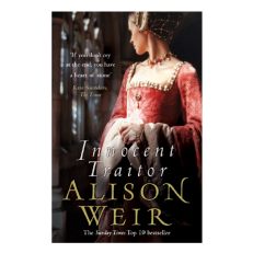 Black book cover with white and gold text displaying Lady Jane Grey in a pink Tudor dress