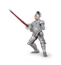 Children's toy knight figurine in silver armour