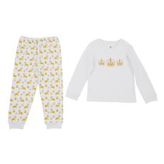 Little London Crown and Corgi embroidered cotton pyjamas
