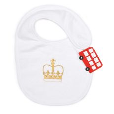 Little London crown cotton baby bib